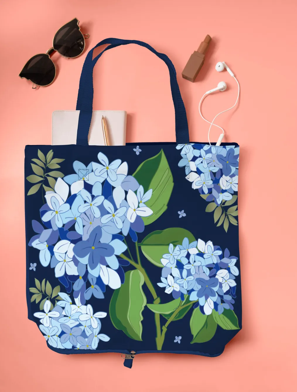 Hydrangea Welcome Compact Tote Bag