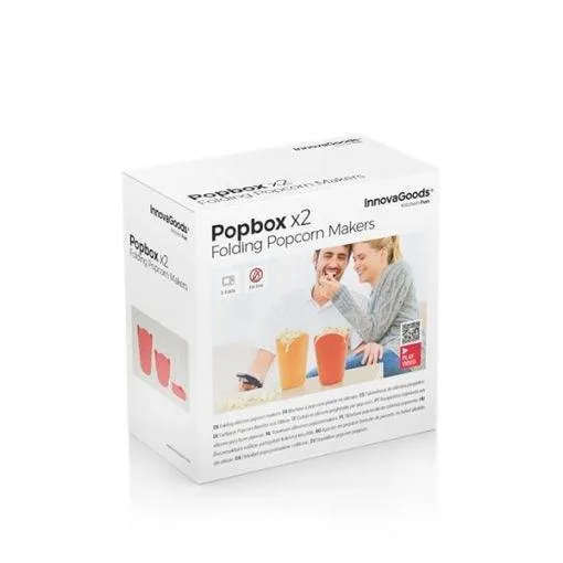 InnovaGoods Popbox Folding Popcorn Makers x 2  - Yellow & Orange | 816674