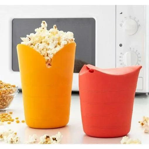 InnovaGoods Popbox Folding Popcorn Makers x 2  - Yellow & Orange | 816674