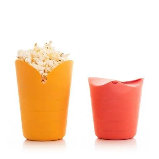 InnovaGoods Popbox Folding Popcorn Makers x 2  - Yellow & Orange | 816674