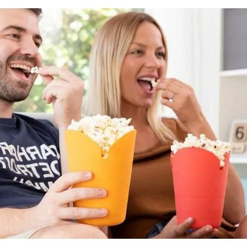 InnovaGoods Popbox Folding Popcorn Makers x 2  - Yellow & Orange | 816674