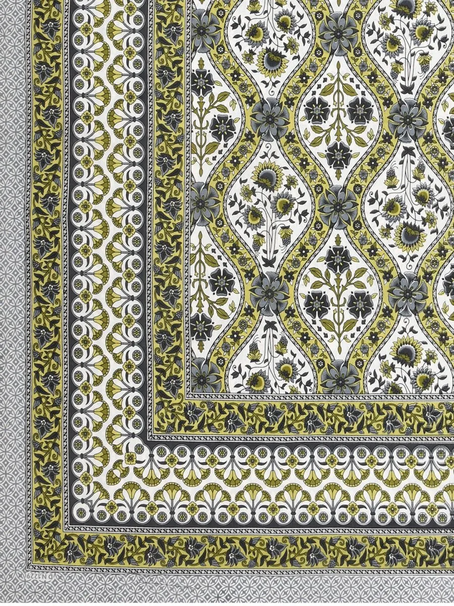 Jaipuri Hand Printed Queen Size Cotton Bedding Set -630
