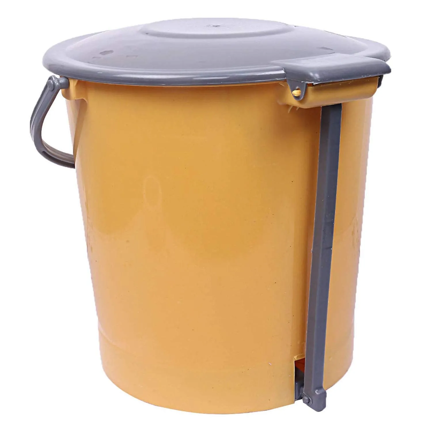 Kuber Industries Pack of 2 Step-On Pedal Dustbin|Multipurpose Dust Bin|Plastic Dustbin For Kitchen, Bedroom, Office|Garbage bin|Waste bin|5 Liters (Cream & Brown)