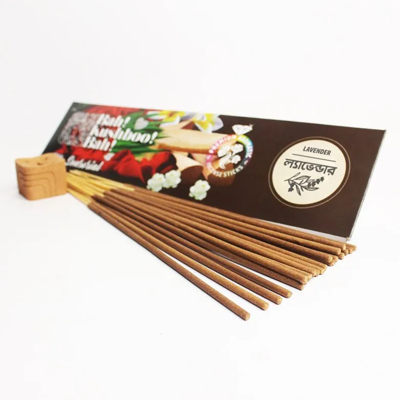 Lavender Bah Kushboo Bah Premium Sensorial Aromatic Incense Sticks (10 Packs = 400  Sticks)