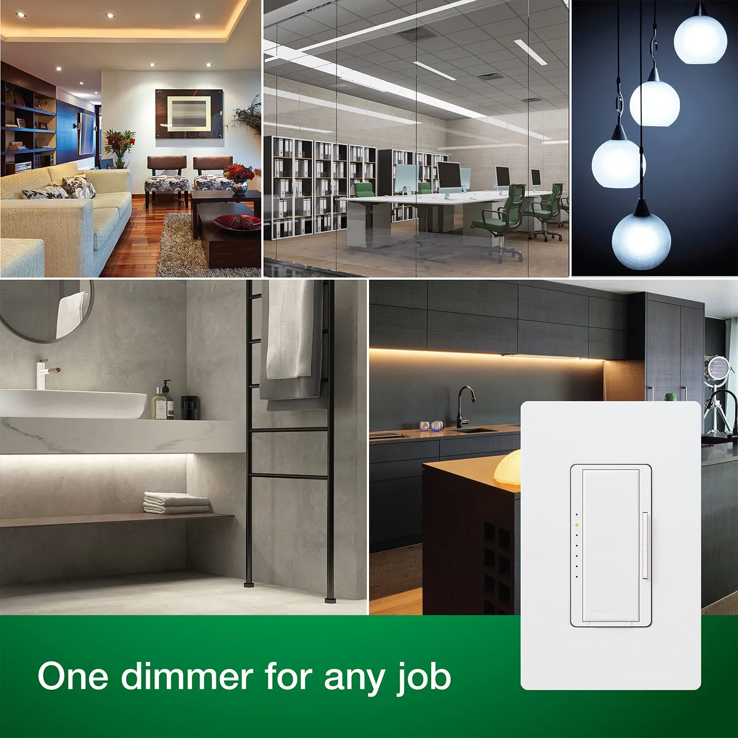 Maestro PRO LED  Tap Dimmer Switch, 250W LED, 500W ELV, Single Pole or Multi-Location, White