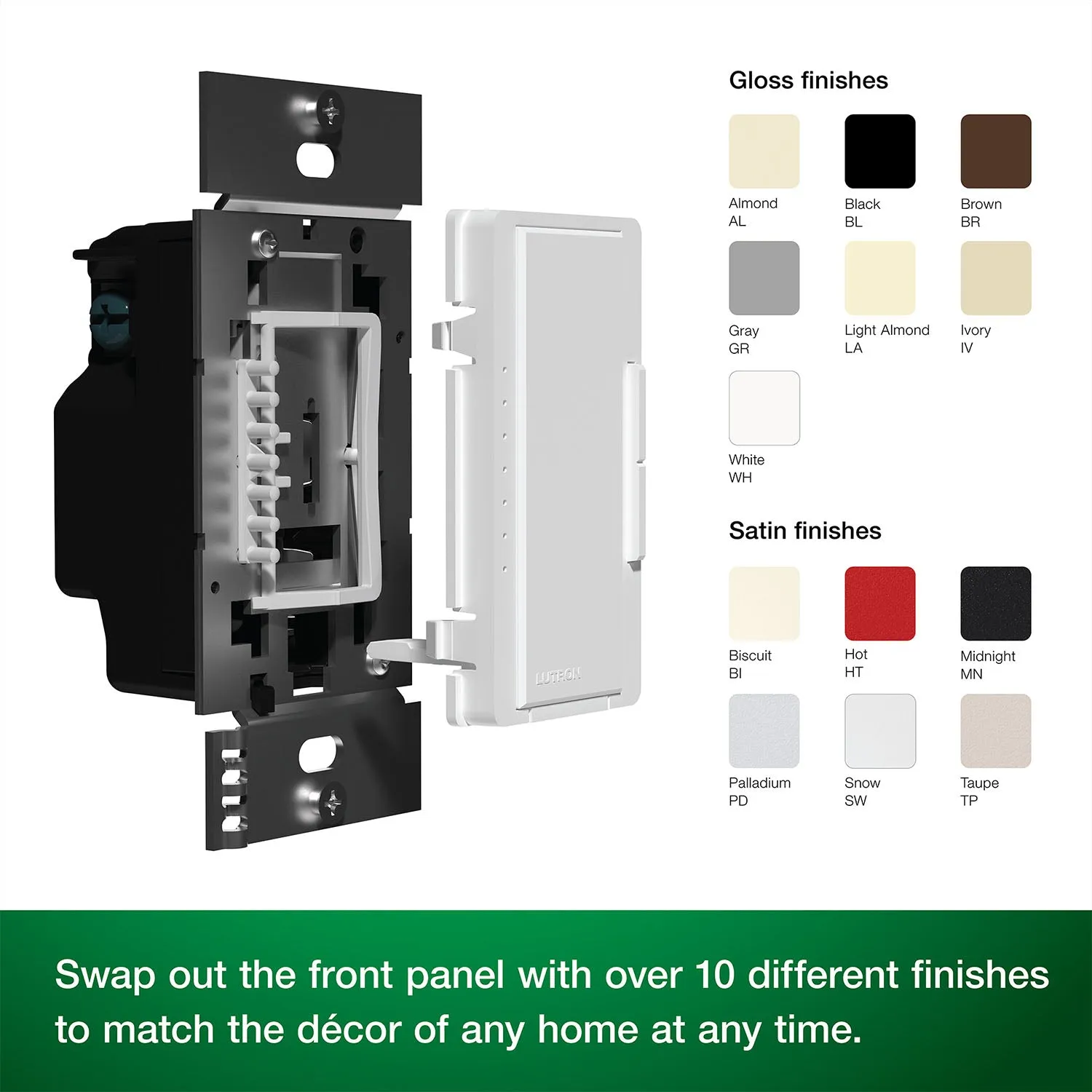 Maestro PRO LED  Tap Dimmer Switch, 250W LED, 500W ELV, Single Pole or Multi-Location, White
