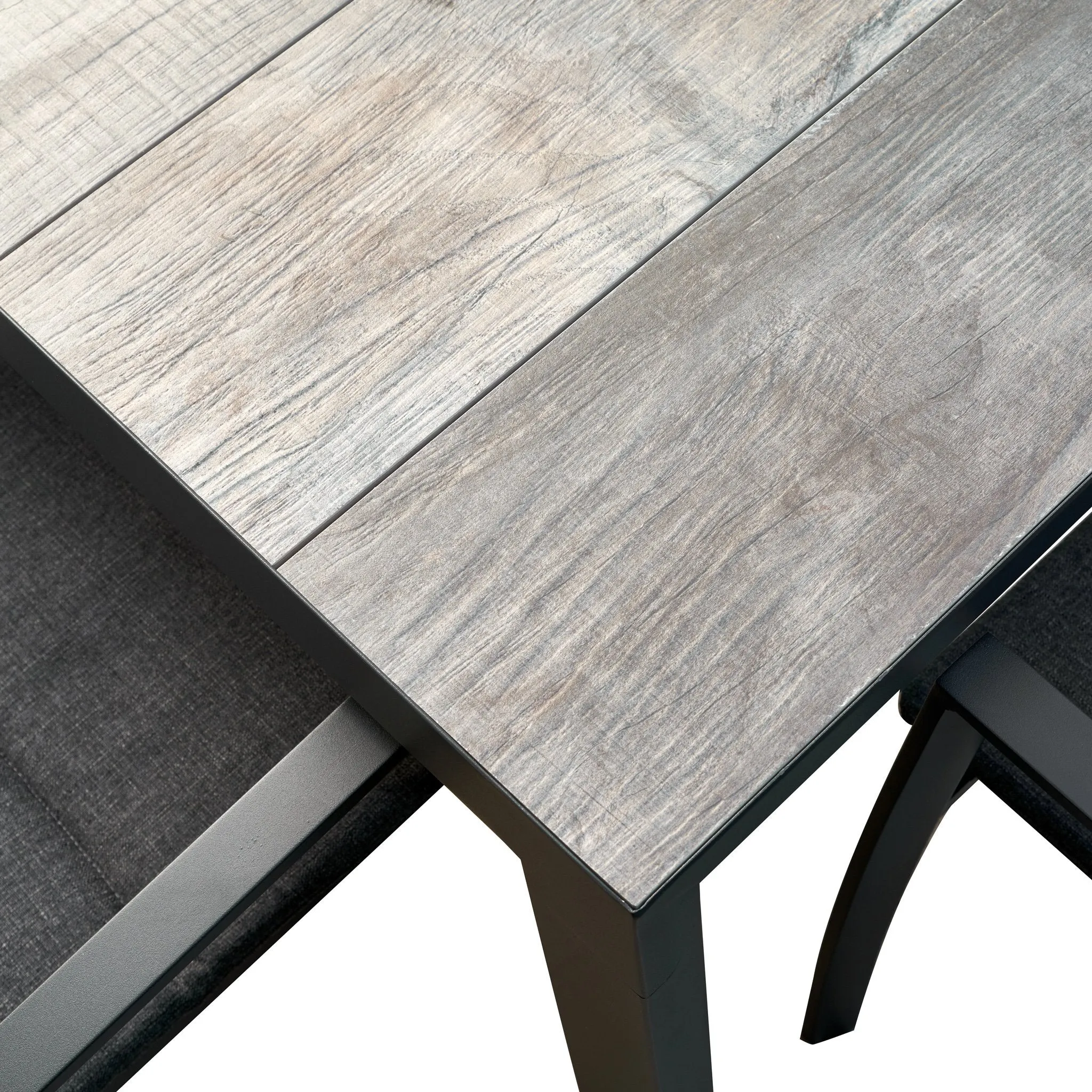 Memphis Carolina 1.4m Ceramic Outdoor Dining Set - Charcoal