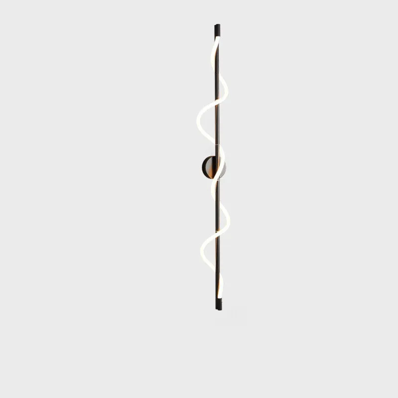 Modern Minimalist Cylinder Wave Stripe Copper Acrylic LED Wall Sconce Lamp For Living Room