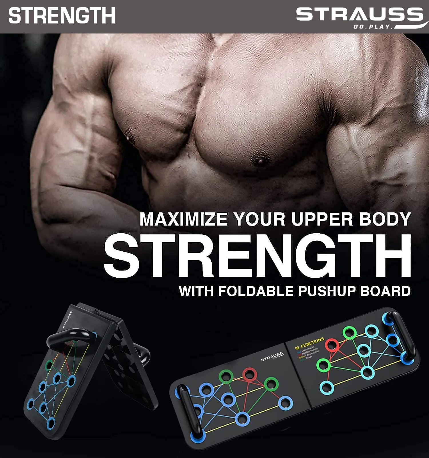 Multifunctional Push Up Board|PushUp Bar|PushUp Stand for Chest Press(Pack of 2)