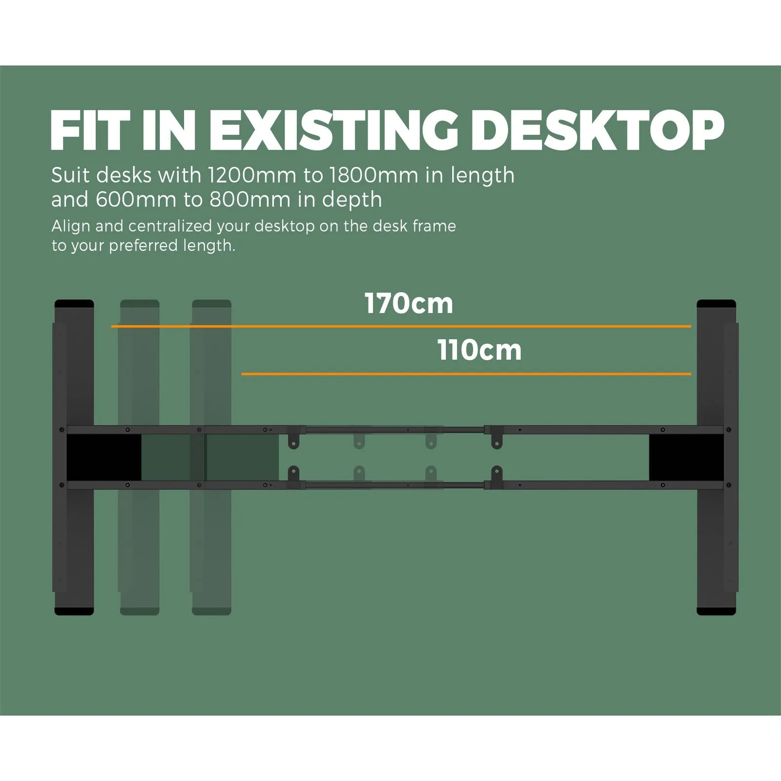 Oikiture Standing Desk Electric Dual Motor Sit Stand Up Height Adjustable Walnut