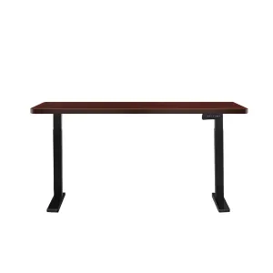 Oikiture Standing Desk Electric Dual Motor Sit Stand Up Height Adjustable Walnut