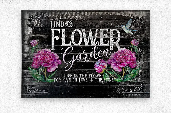 Personalized Metal Garden Sign with Hummingbird