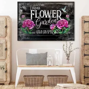Personalized Metal Garden Sign with Hummingbird