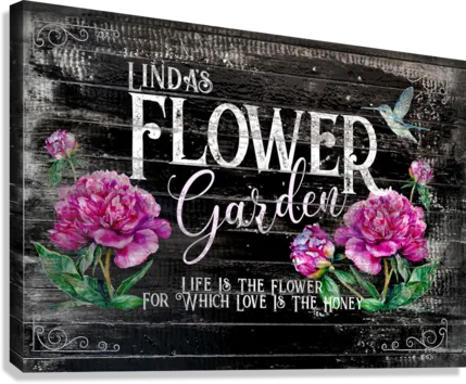 Personalized Metal Garden Sign with Hummingbird