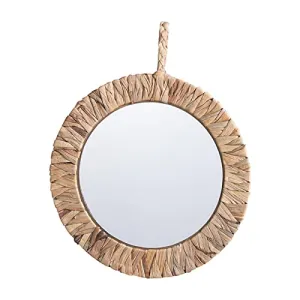 Pinakine® Wall Mounted Frame Woven Mirror Round Mirror for Bedroom Bathroom Decoration