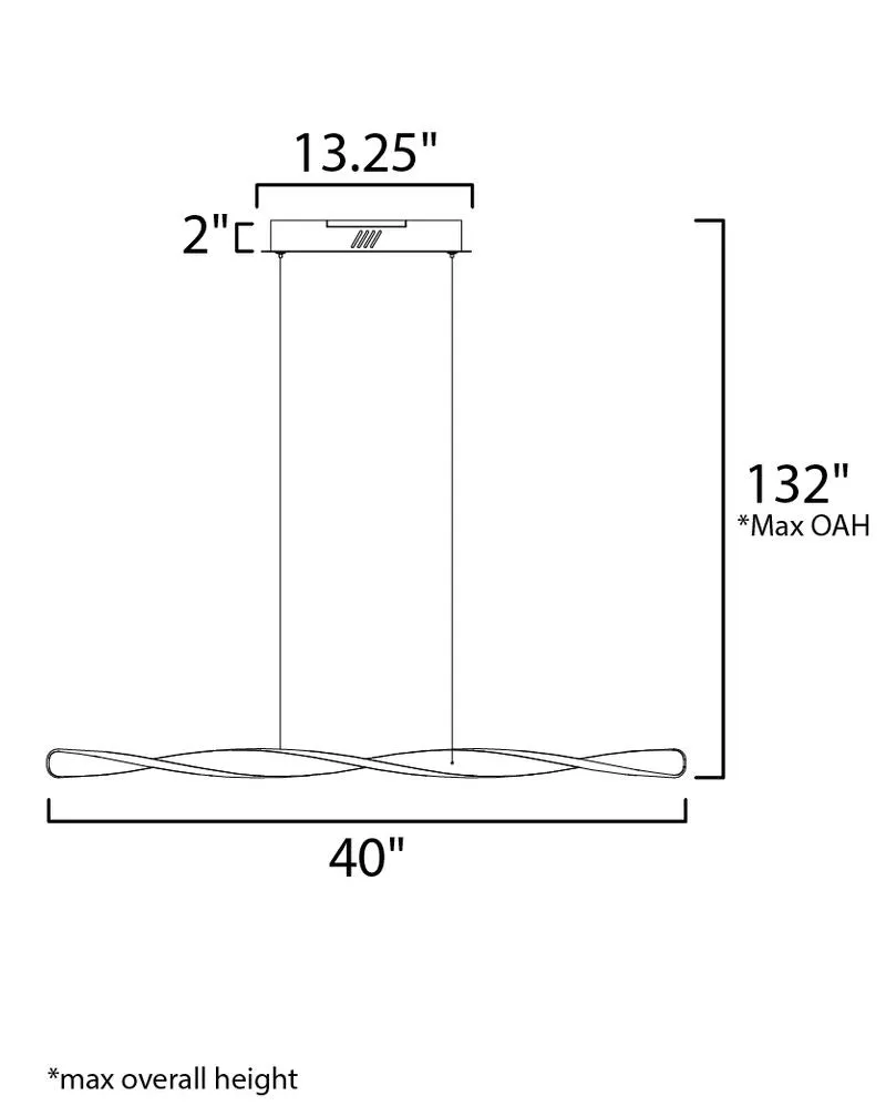 Pirouette 3.25" Single Light Linear Pendant in Black