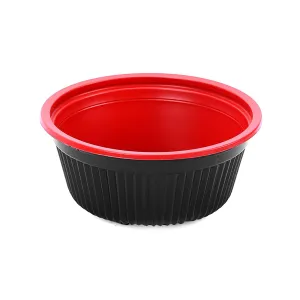 Red & Black Soup Bowl 700 Cc With Lids 200 Pieces