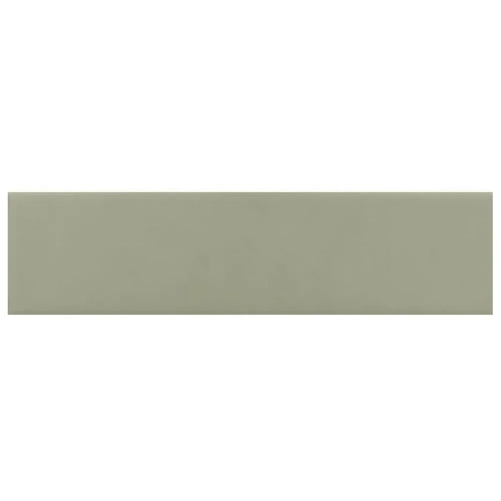 Rippled Brick Base  Tile | Tansy Green | Matt | 5cm x 20cm