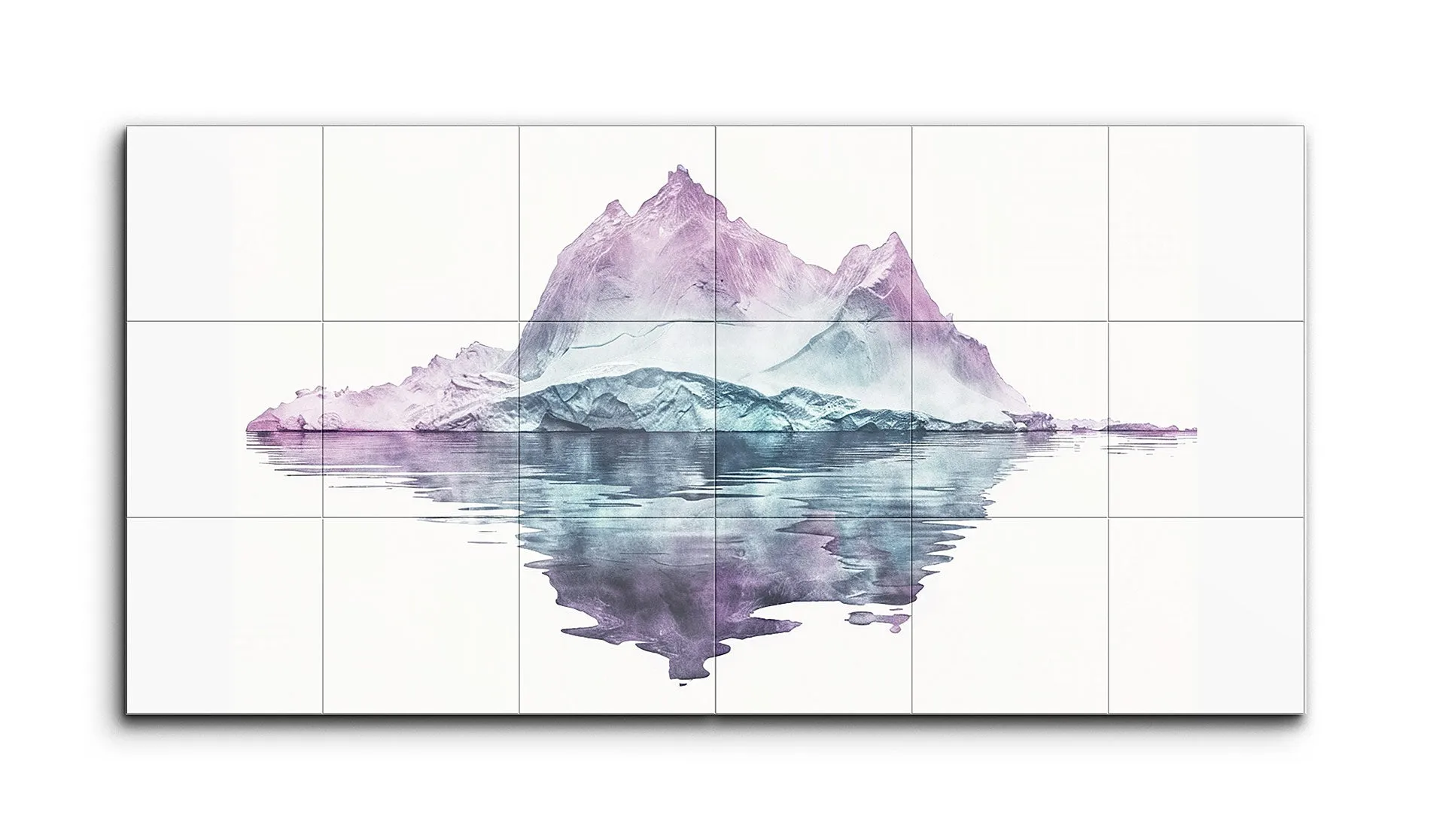 Serene Mountain Reflection: Abstract Diptych