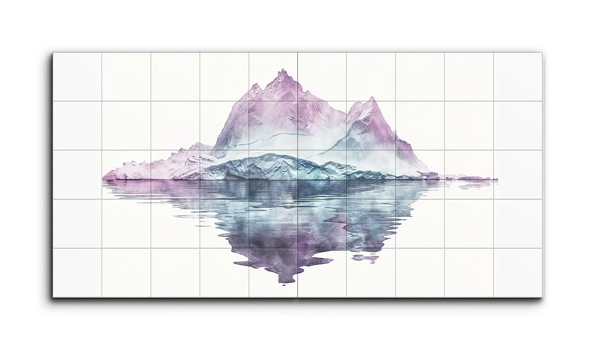 Serene Mountain Reflection: Abstract Diptych