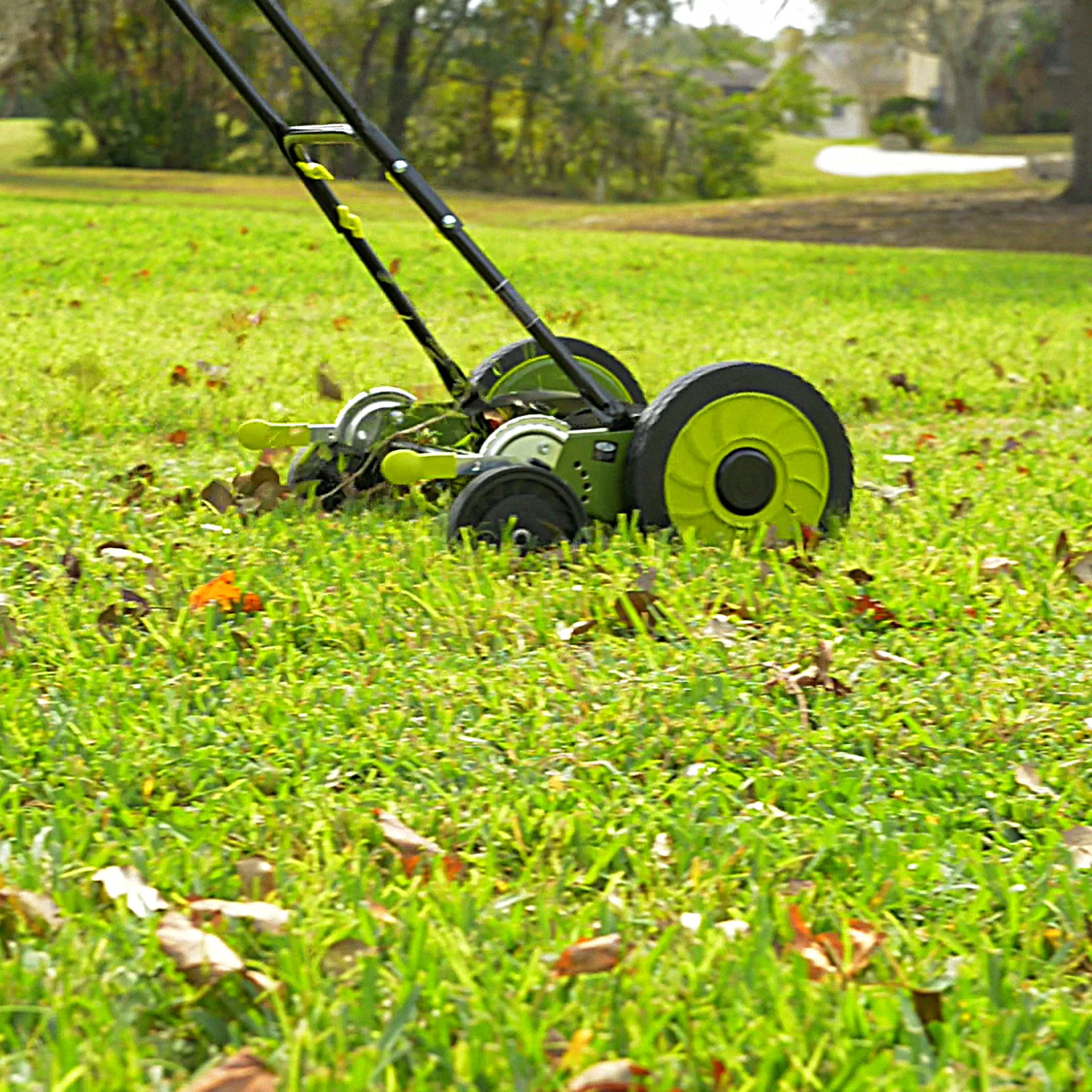 Sun Joe MJ504M-RM Manual Reel Mower without Grass Catcher | 16 inch | 9 Height Positions (Certified Refurbished)