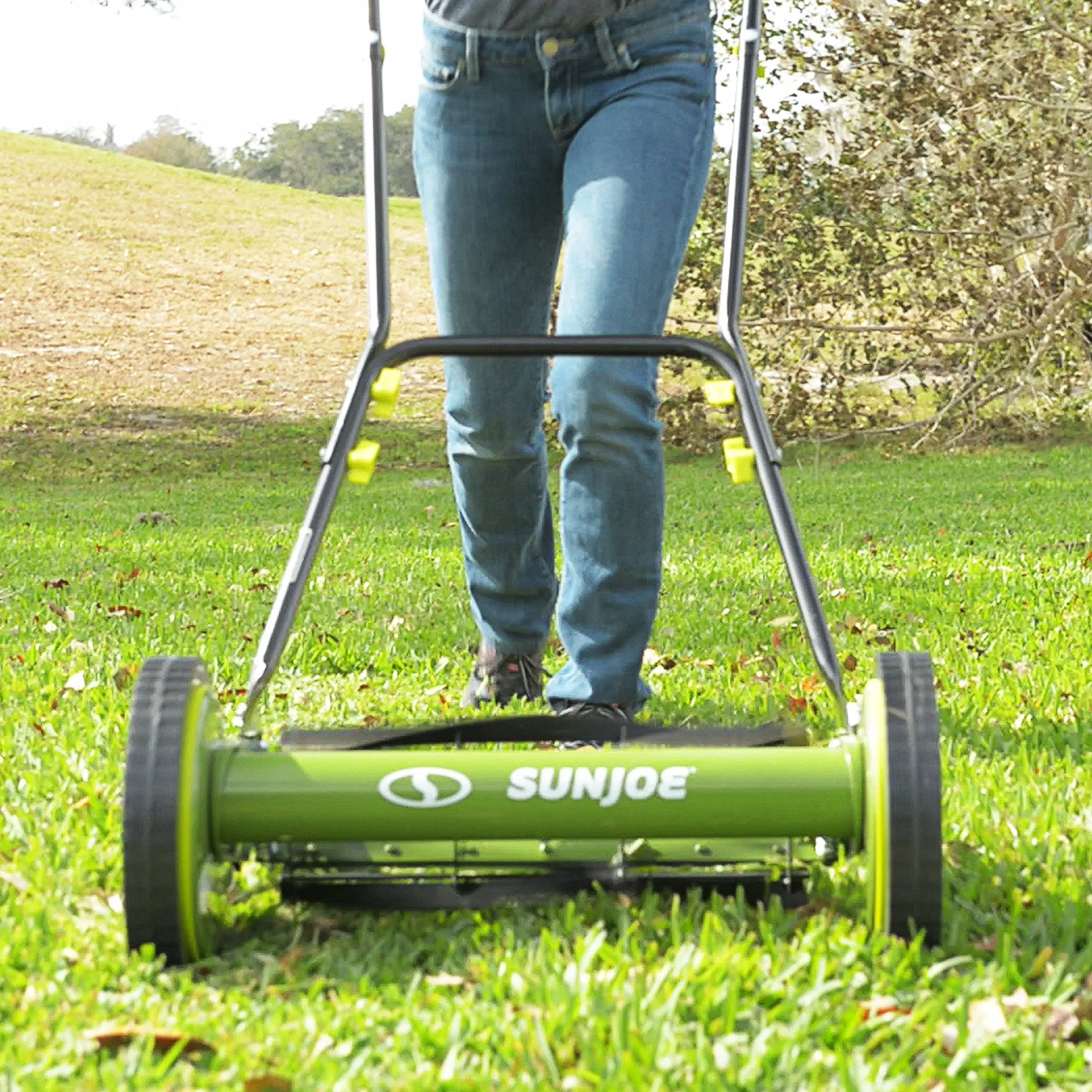Sun Joe MJ504M-RM Manual Reel Mower without Grass Catcher | 16 inch | 9 Height Positions (Certified Refurbished)