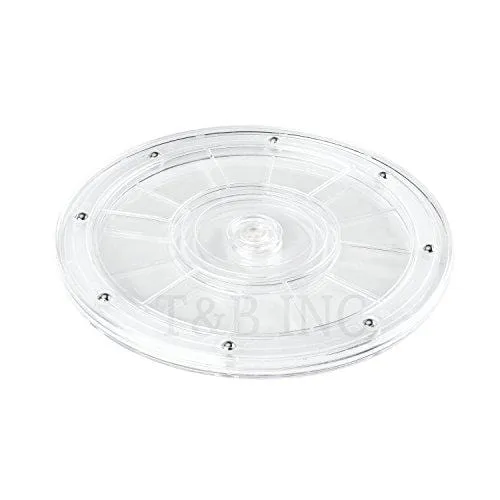 T&B 8 inch Lazy Susan Turntable Organizer White Acrylic for Spice Rack Table Cake Kitchen Pantry Decorating
