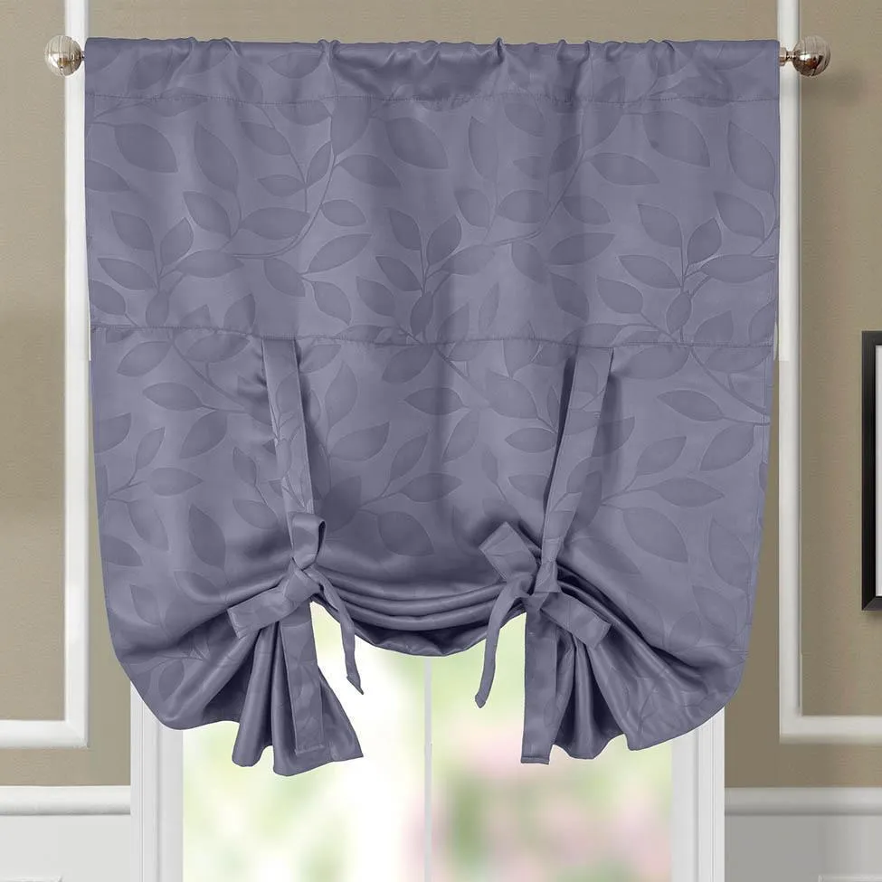 Tie Up Window Curtain Shade ( 37" W X 63" L) Virginia Rod Pocket Room Darkening