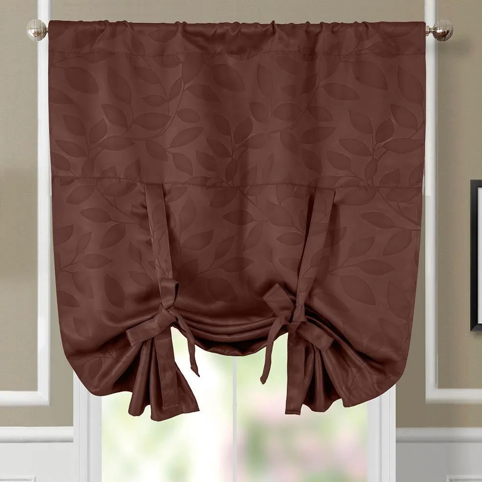 Tie Up Window Curtain Shade ( 37" W X 63" L) Virginia Rod Pocket Room Darkening