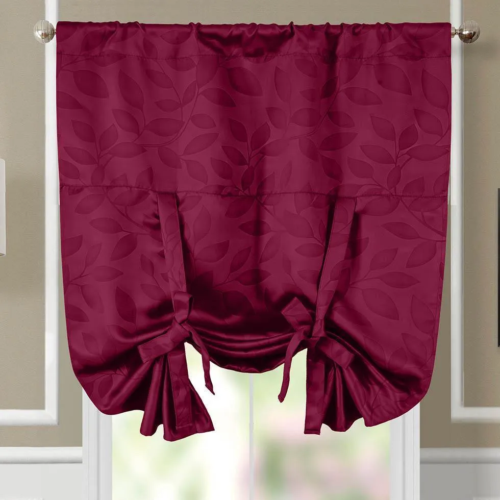 Tie Up Window Curtain Shade ( 37" W X 63" L) Virginia Rod Pocket Room Darkening