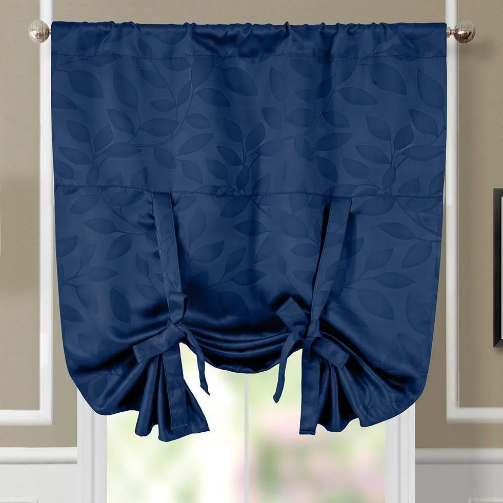 Tie Up Window Curtain Shade ( 37" W X 63" L) Virginia Rod Pocket Room Darkening