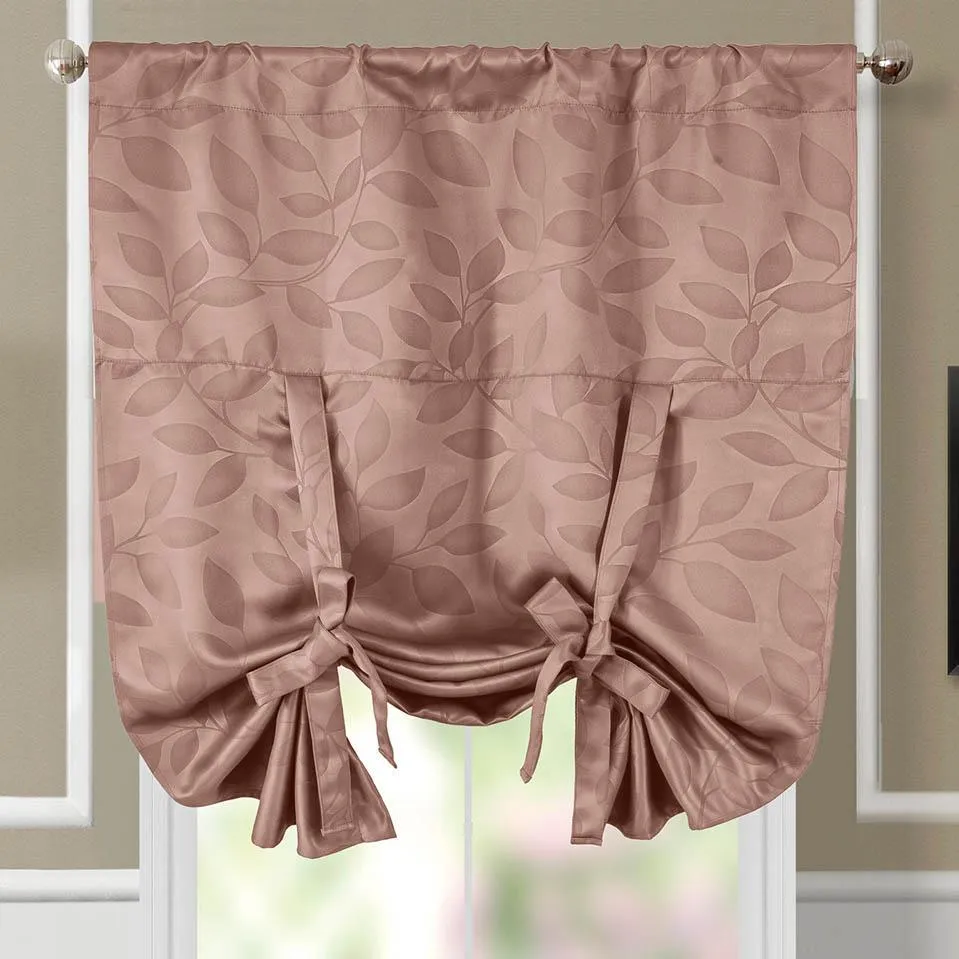 Tie Up Window Curtain Shade ( 37" W X 63" L) Virginia Rod Pocket Room Darkening