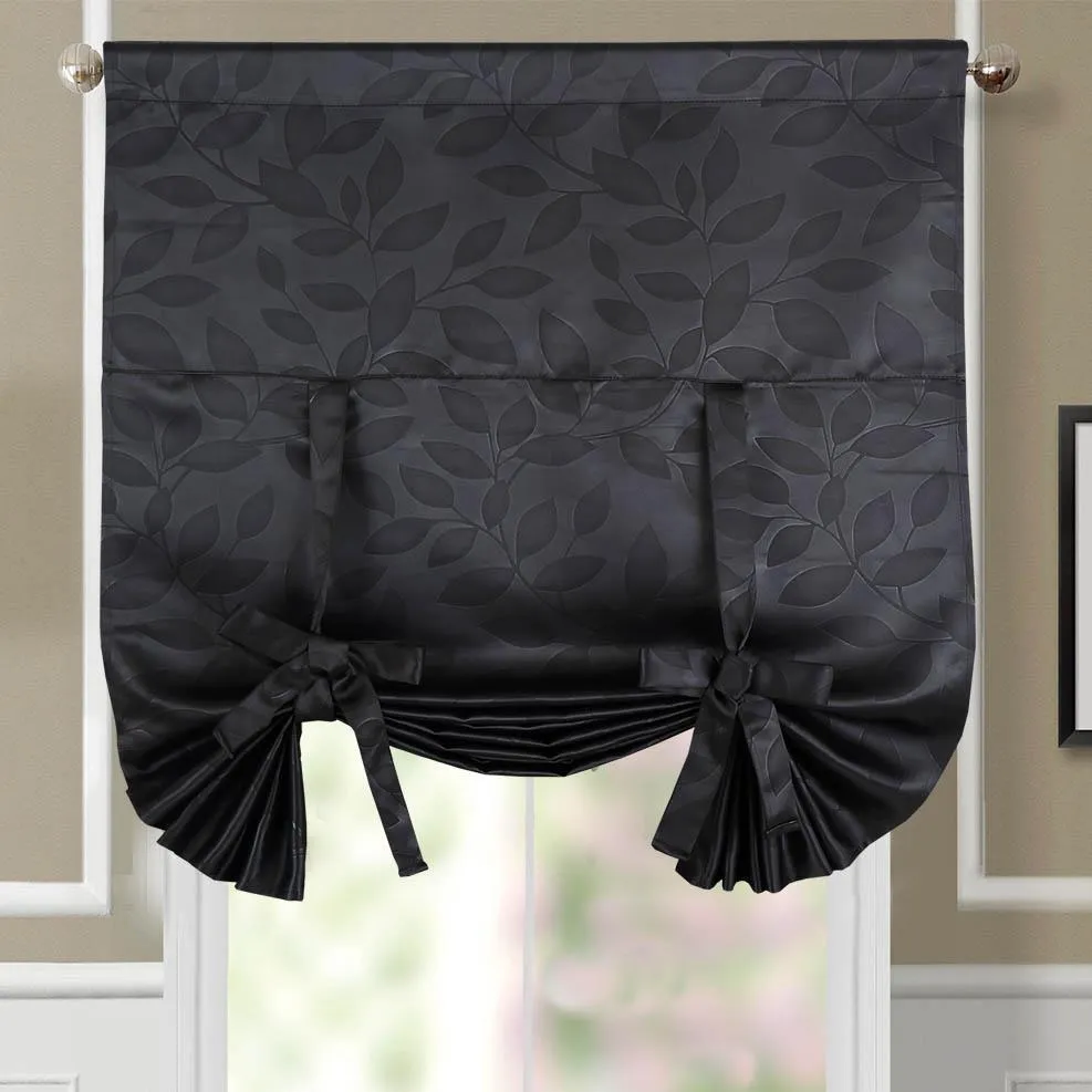 Tie Up Window Curtain Shade ( 37" W X 63" L) Virginia Rod Pocket Room Darkening