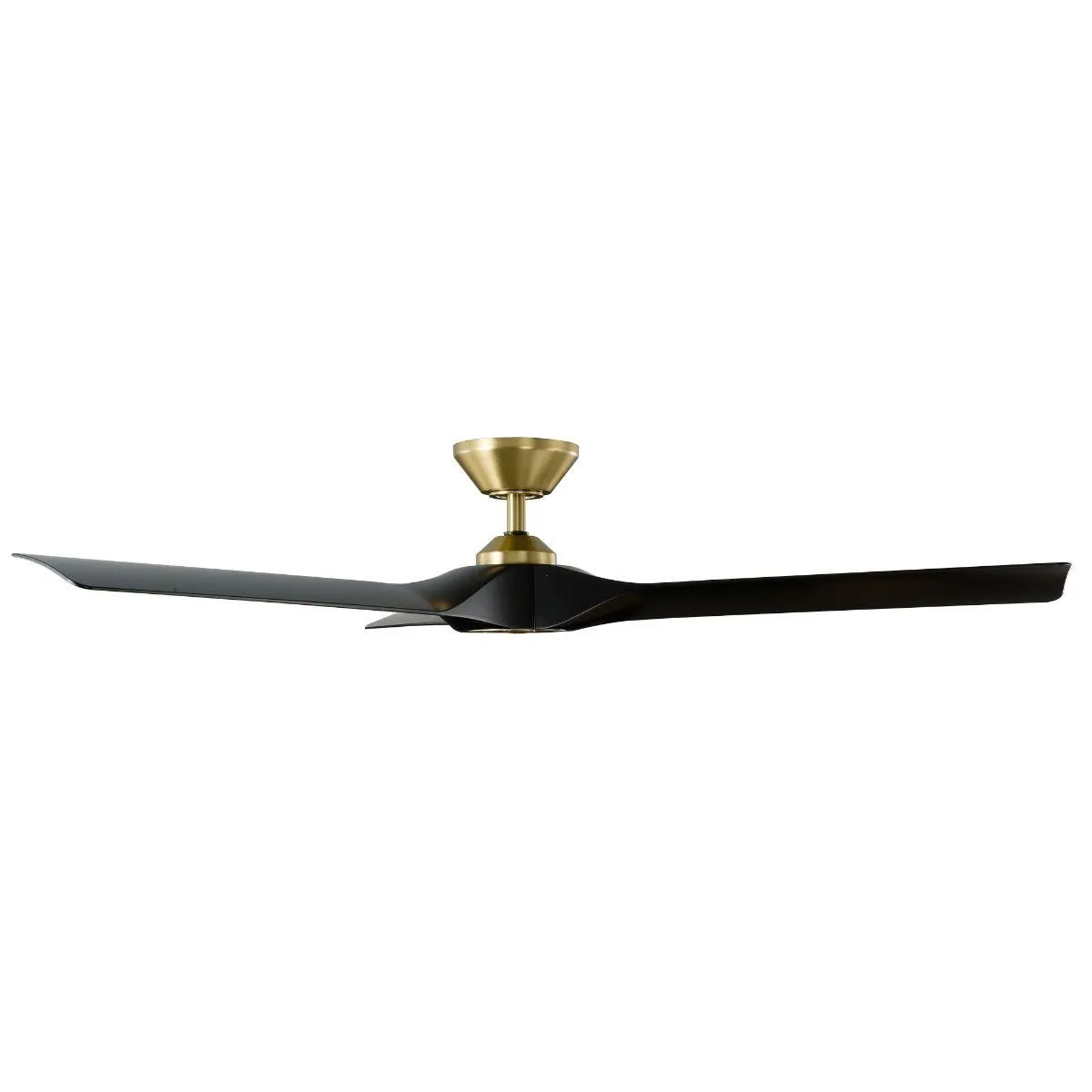 Torque 58 Inch Damp Rated Smart Ceiling Fan, Brass with Matte Black Blades