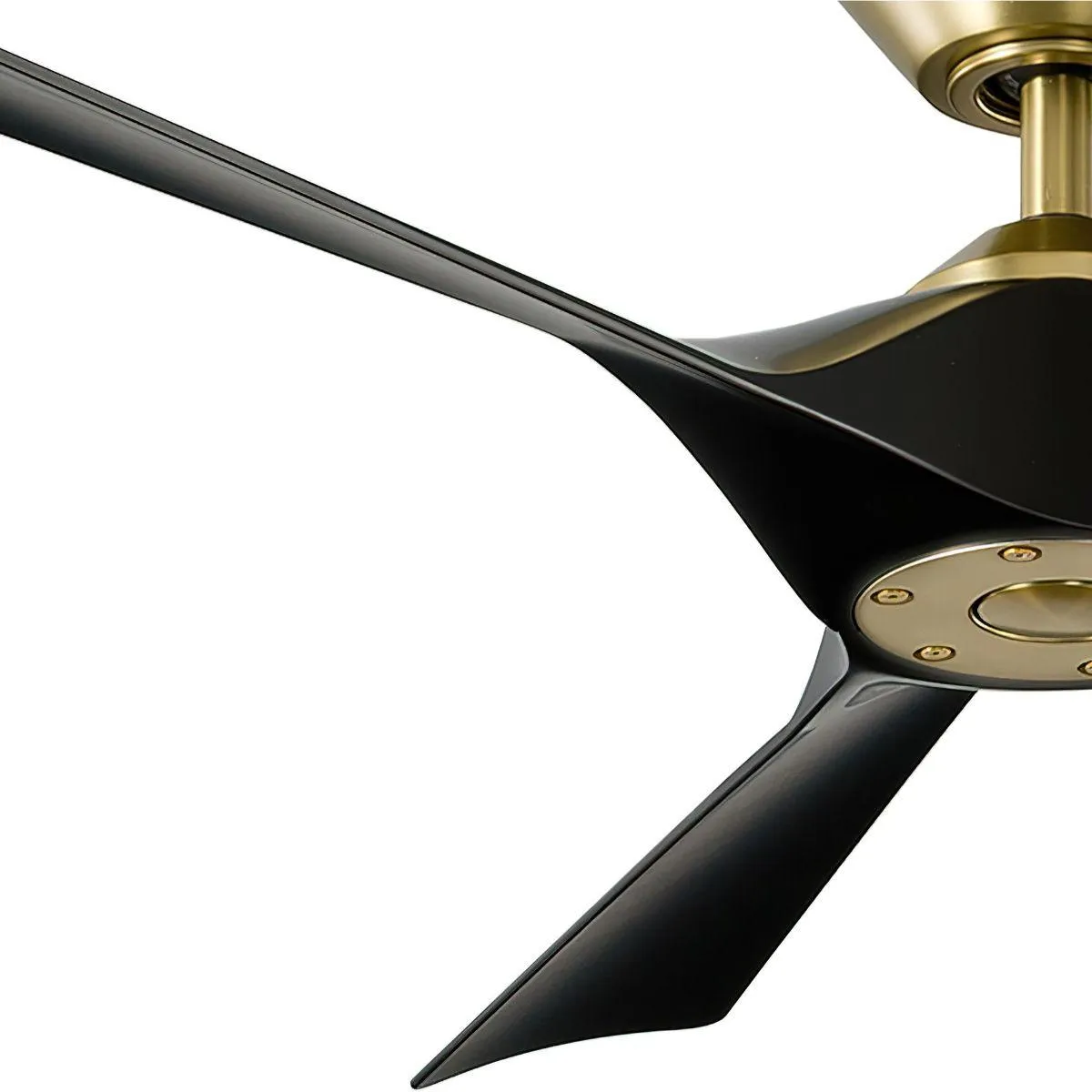 Torque 58 Inch Damp Rated Smart Ceiling Fan, Brass with Matte Black Blades
