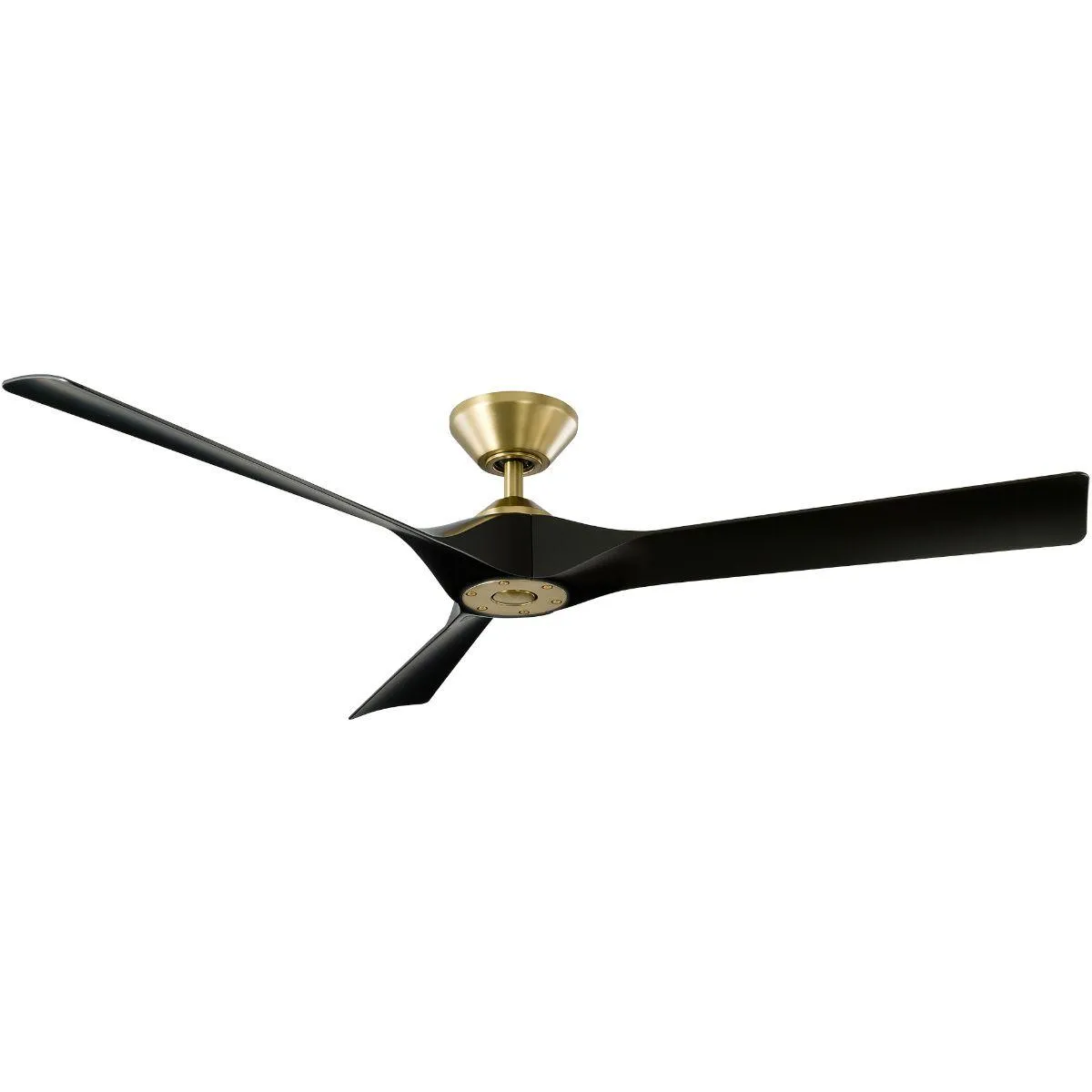 Torque 58 Inch Damp Rated Smart Ceiling Fan, Brass with Matte Black Blades
