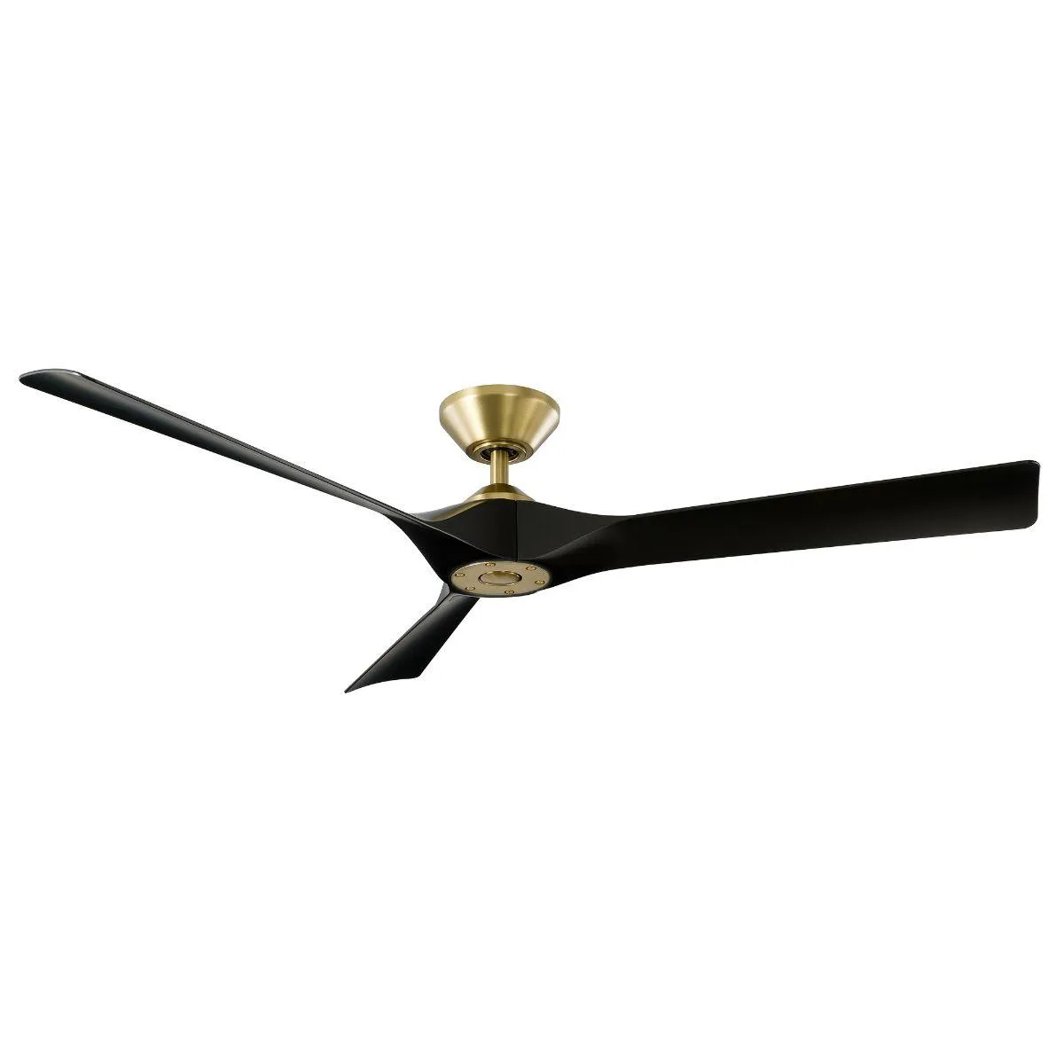 Torque 58 Inch Damp Rated Smart Ceiling Fan, Brass with Matte Black Blades
