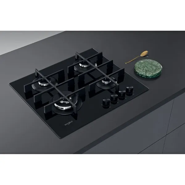 Whirlpool W Collection GOWL 628 NB Gas Hob 4 Burners 60cm Black