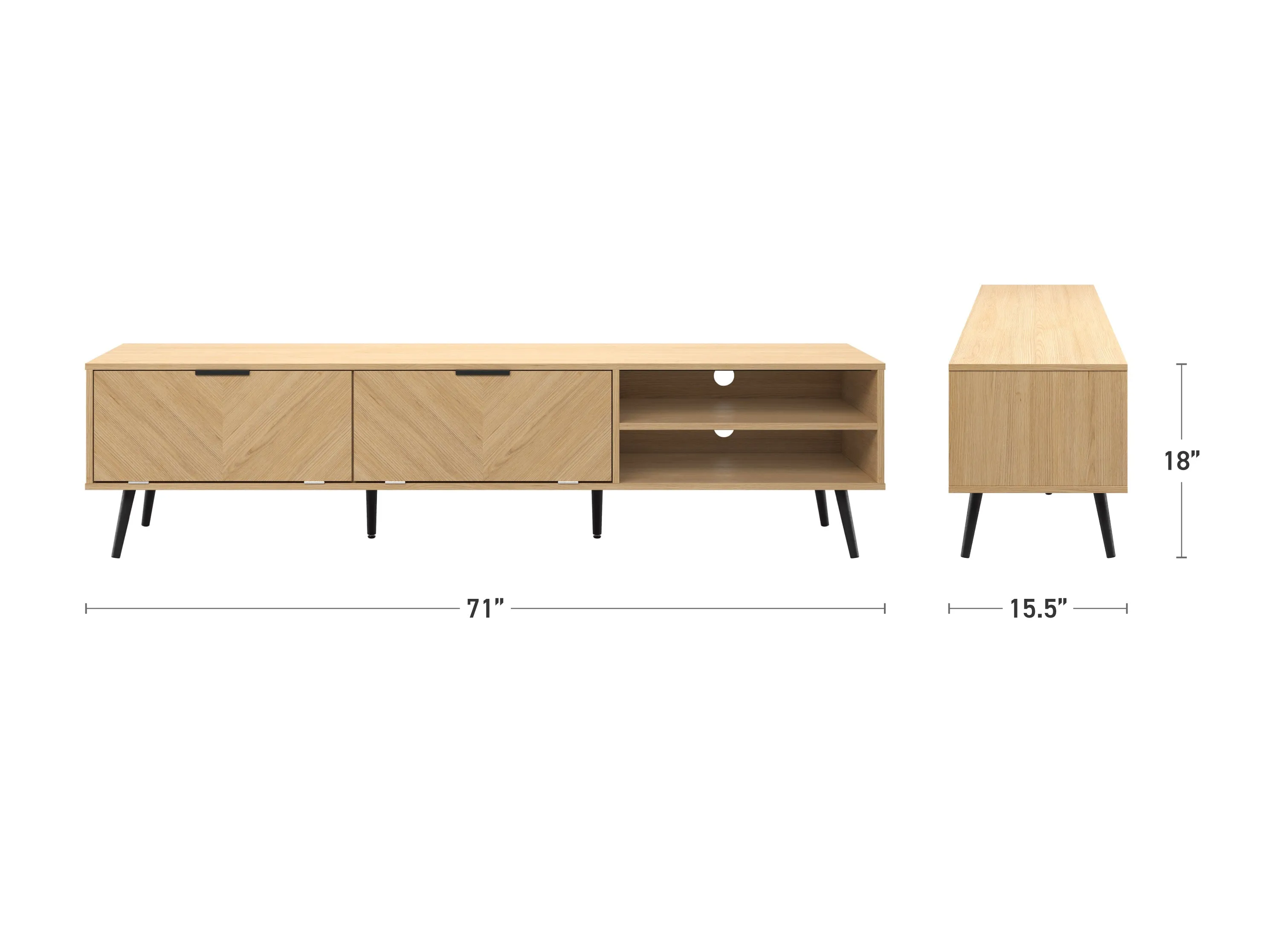 Wood TV Stand, TVs up to 85"
