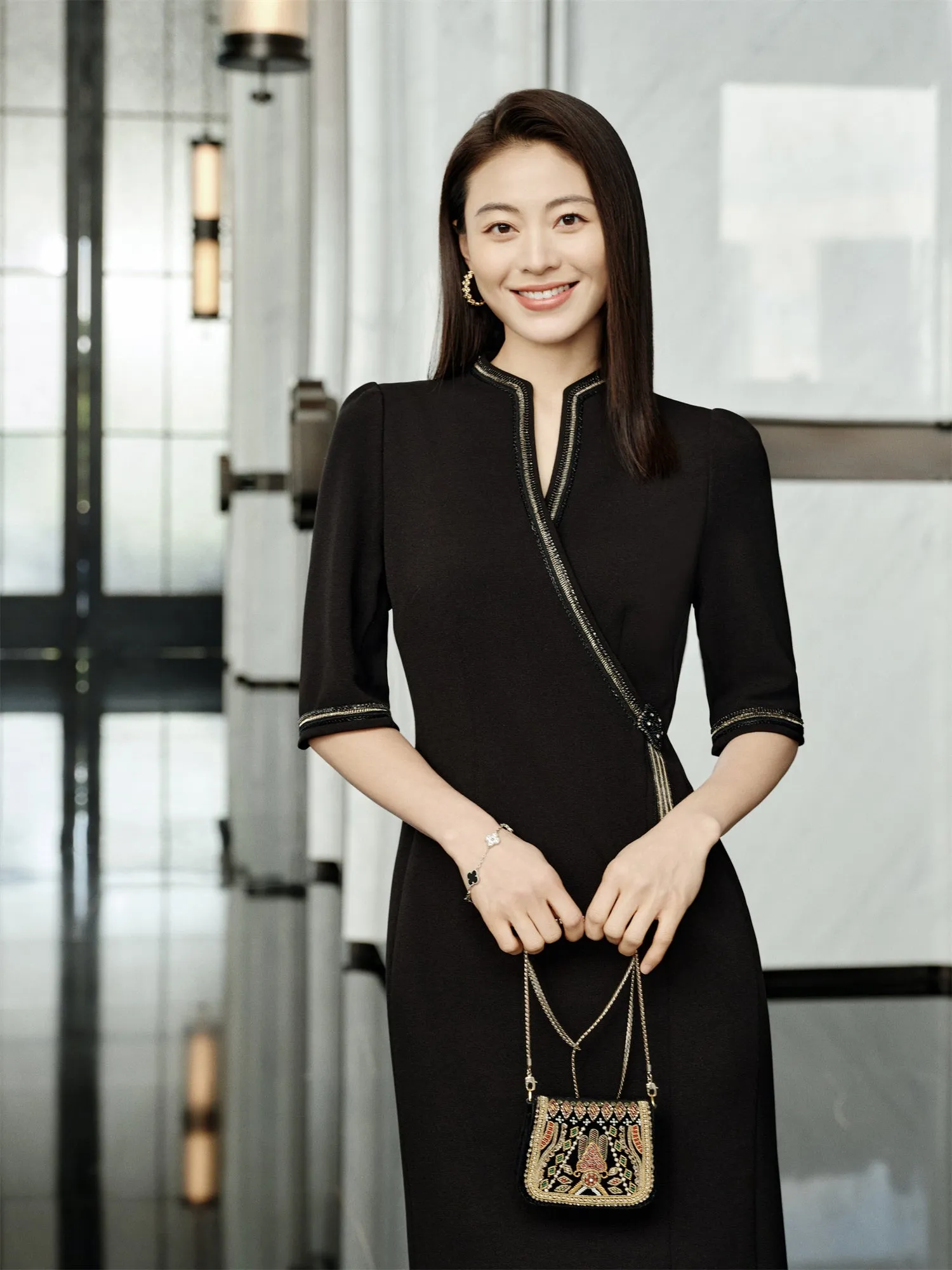 YAYING Chinese Style Waist-Cinched Dress